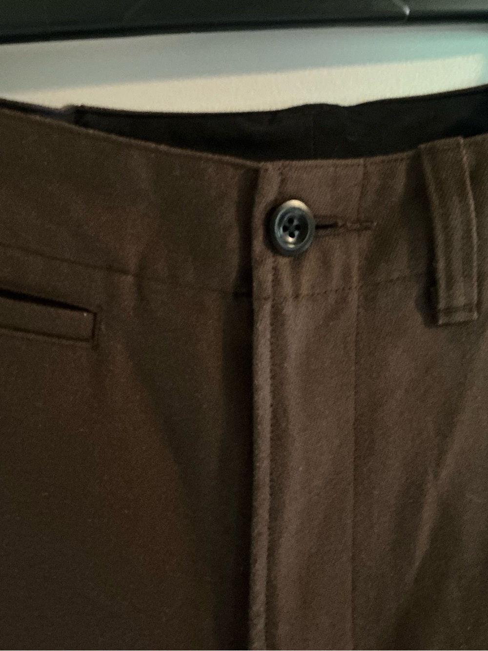 MHL Margaret Howell Brown cropped Chino size 0 wool/cotton blend - Picture 2 of 8